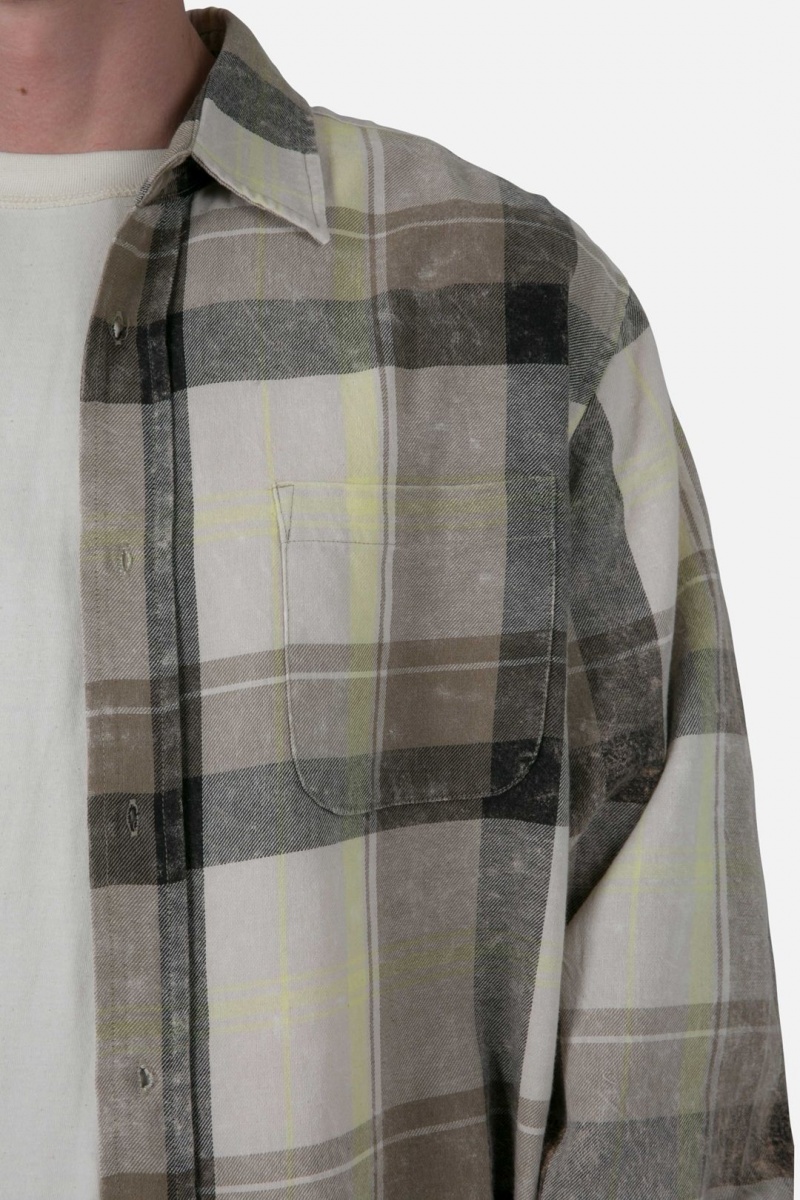 Chemises Mnml Vintage Plaid Shirt Black/Grey  | IDY-8788823