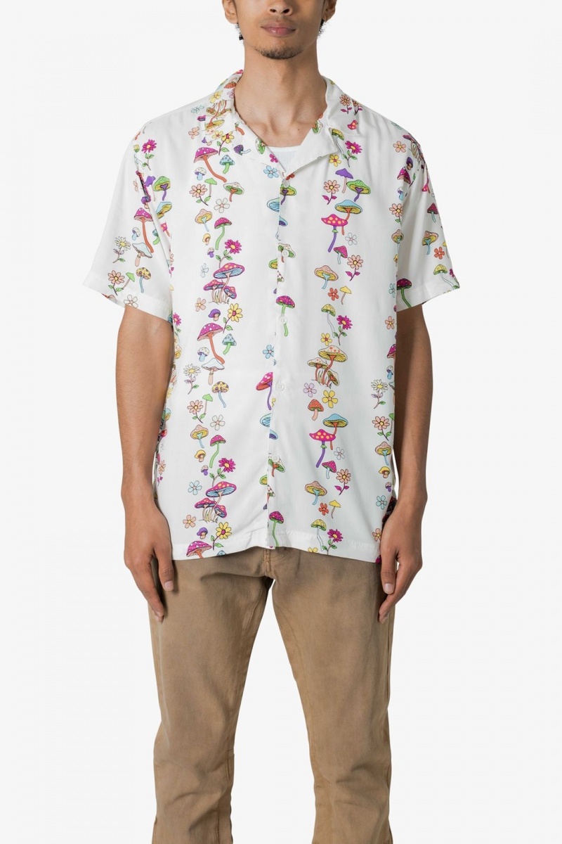 Chemises Mnml S/S Button Up Shirt Mushroom Print  | XEW-9208453