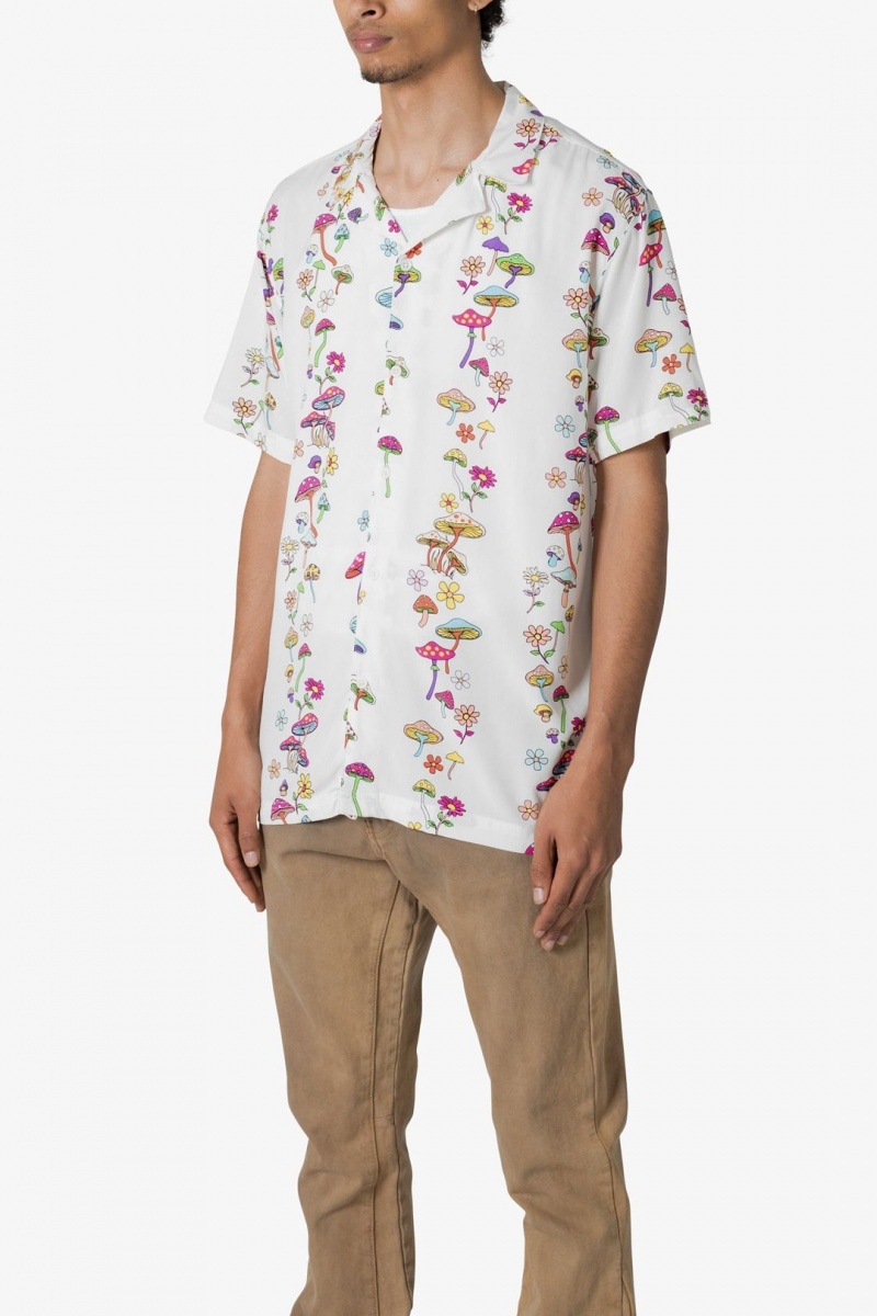 Chemises Mnml S/S Button Up Shirt Mushroom Print  | XEW-9208453