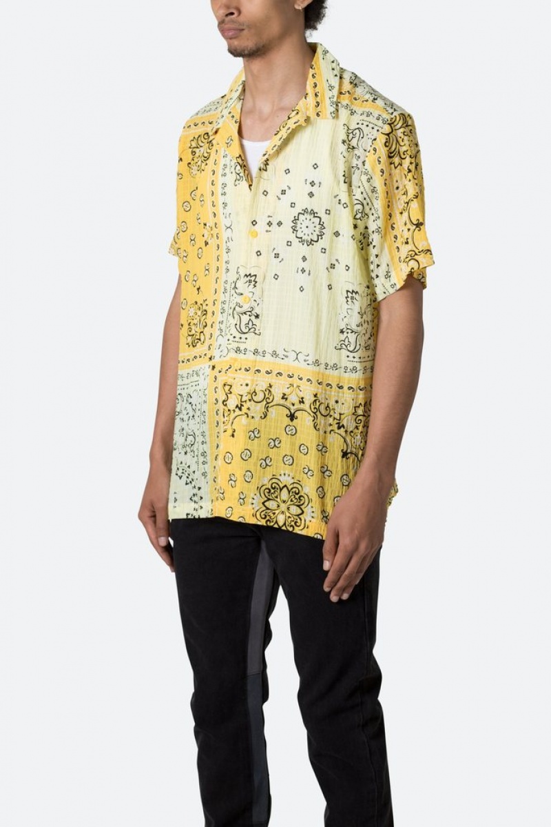 Chemises Mnml S/S Button Up Shirt Jaune  | BKX-1440028