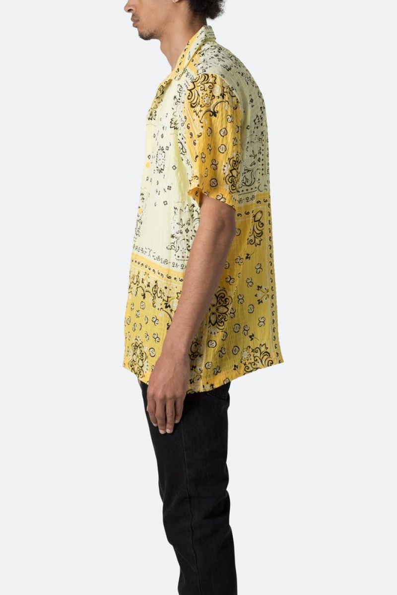 Chemises Mnml S/S Button Up Shirt Jaune  | BKX-1440028