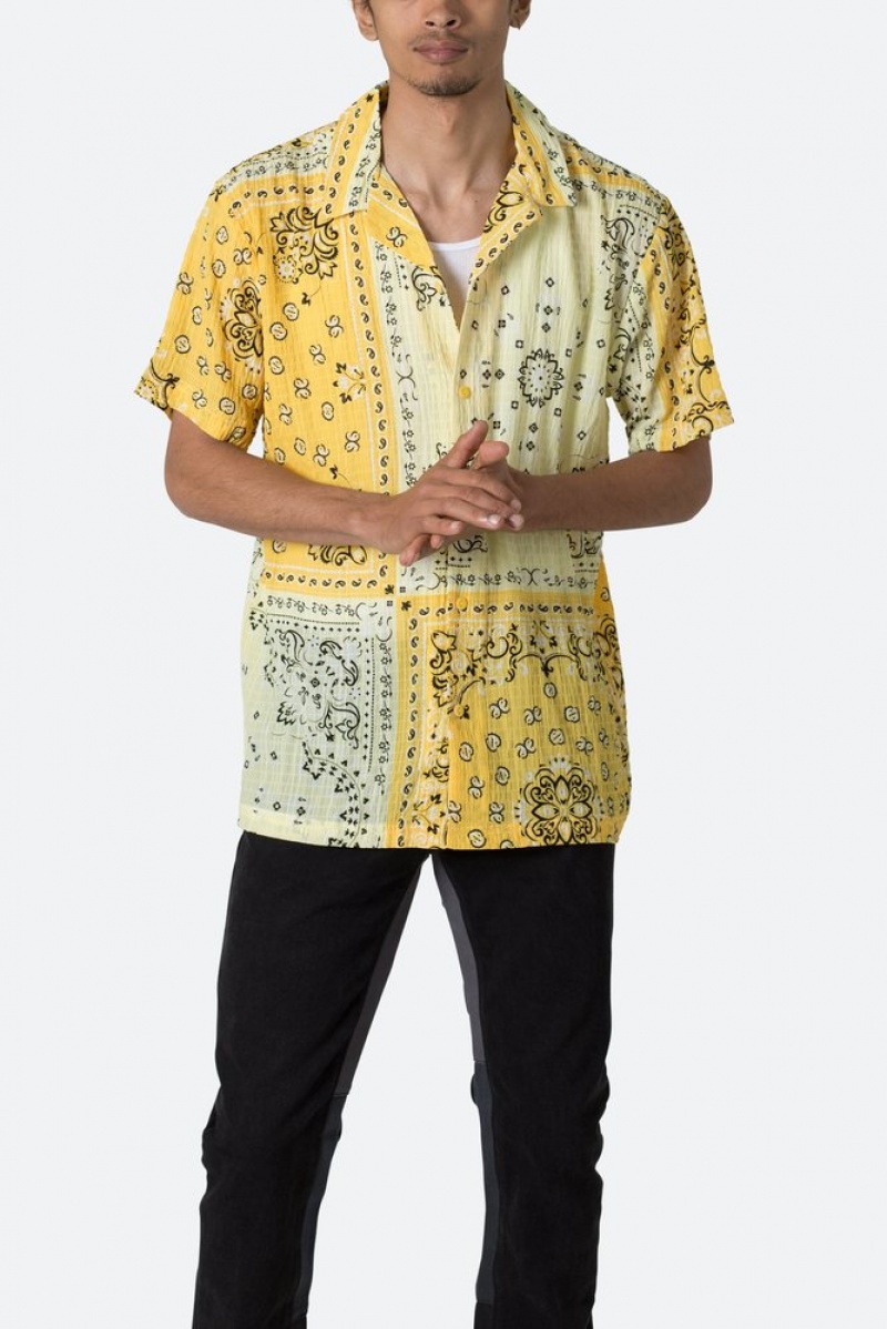 Chemises Mnml S/S Button Up Shirt Jaune  | BKX-1440028