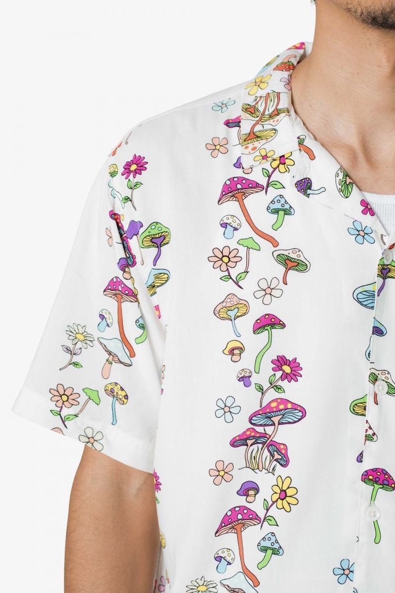 Chemises Mnml S/S Button Up Shirt Mushroom Print  | XEW-9208453