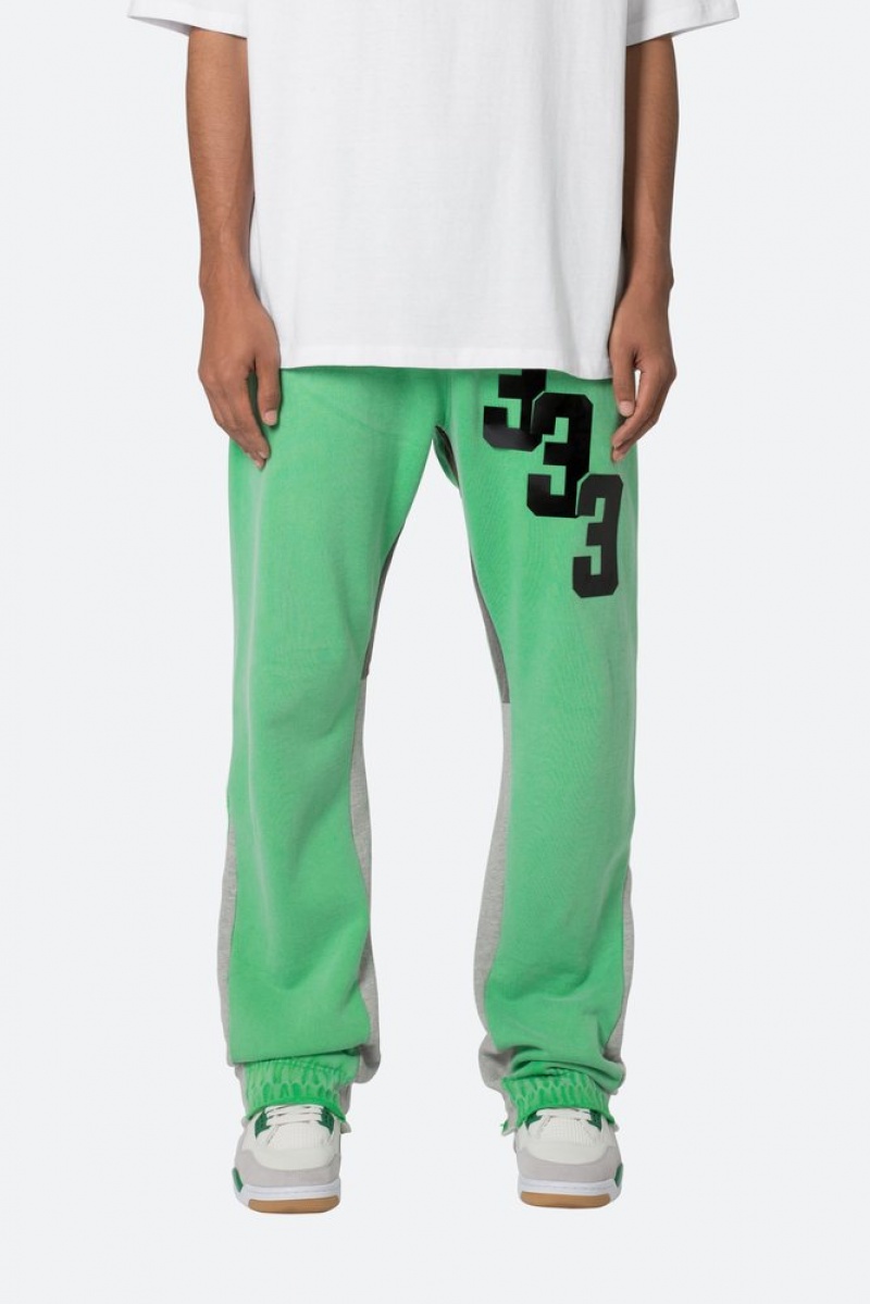 Pantalon Survêtement Mnml Patched Contrast Bootcut Sweatpants Vert  | EHK-9124006