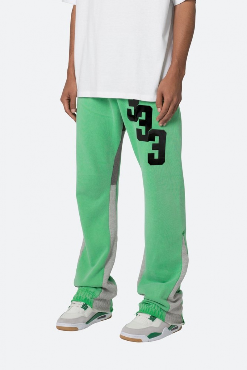 Pantalon Survêtement Mnml Patched Contrast Bootcut Sweatpants Vert  | EHK-9124006