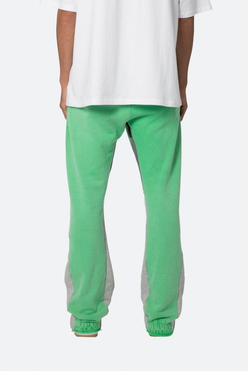 Pantalon Survêtement Mnml Patched Contrast Bootcut Sweatpants Vert  | EHK-9124006