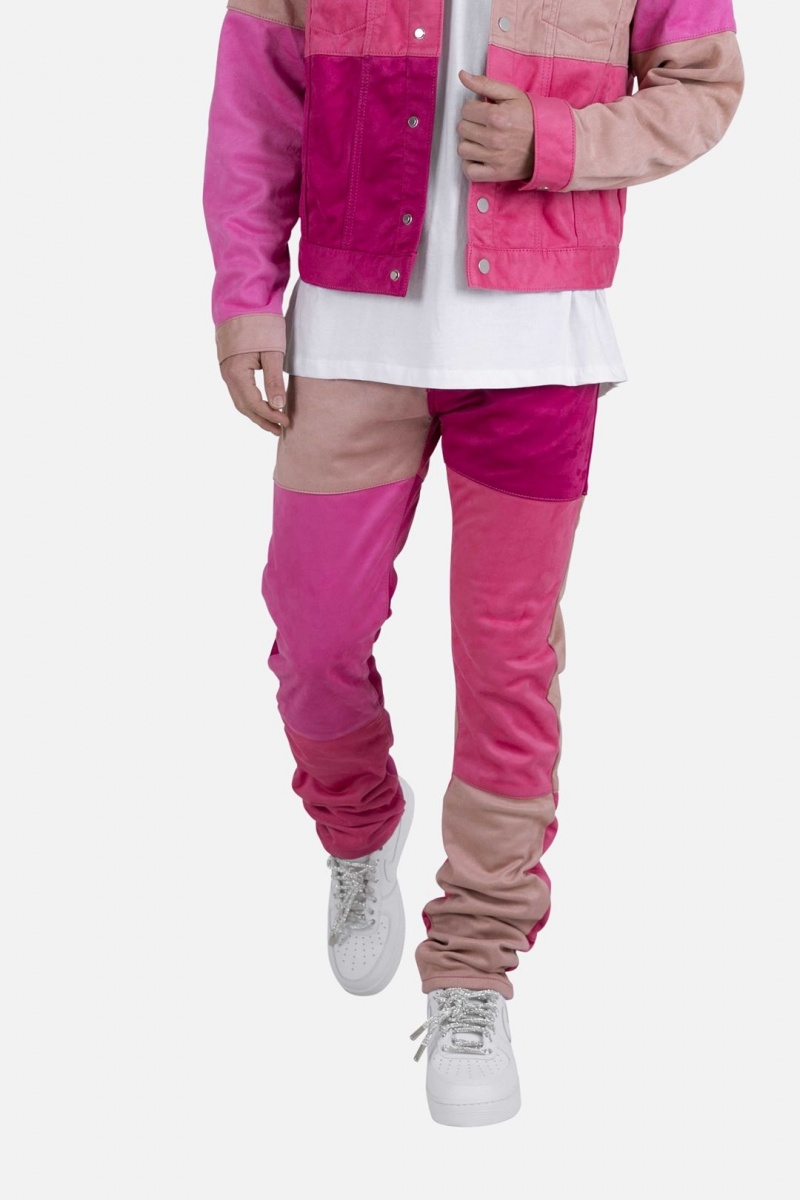 Straight Denim Mnml D354 Patchwork Droit Denim Rose Homme | ODR-8931857