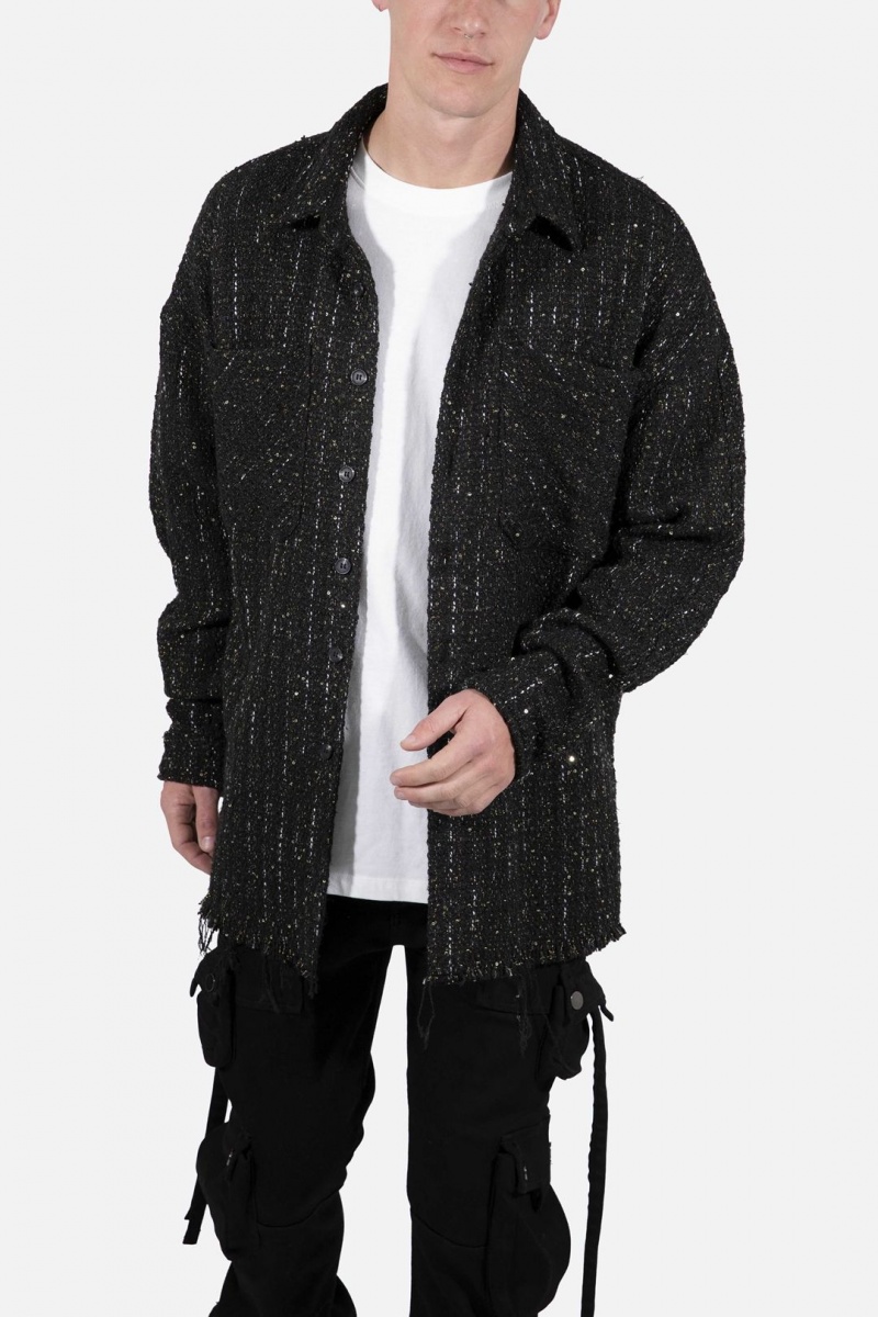 Chemises Mnml Heavyweight Woven Flannel Noir Homme | IAG-6579217