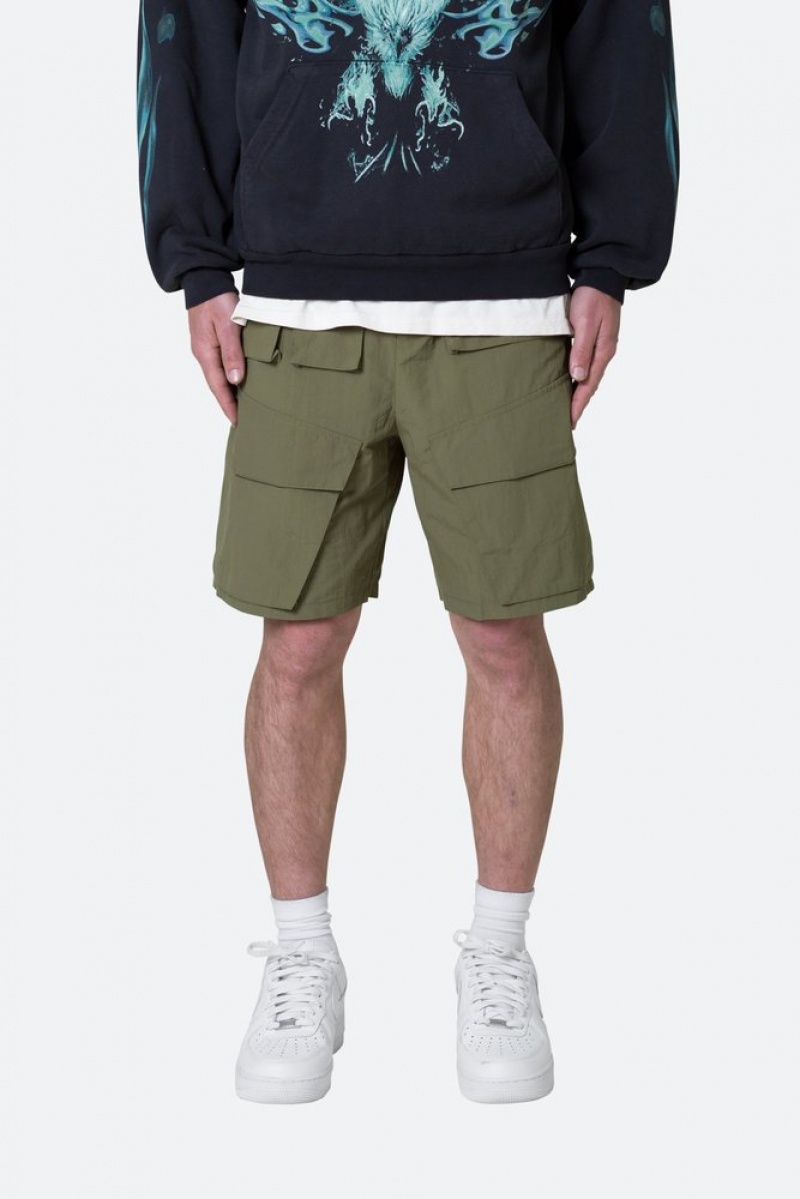 Short Mnml Nylon Cargo Traveler Shorts Vert Olive  | WHG-4671371