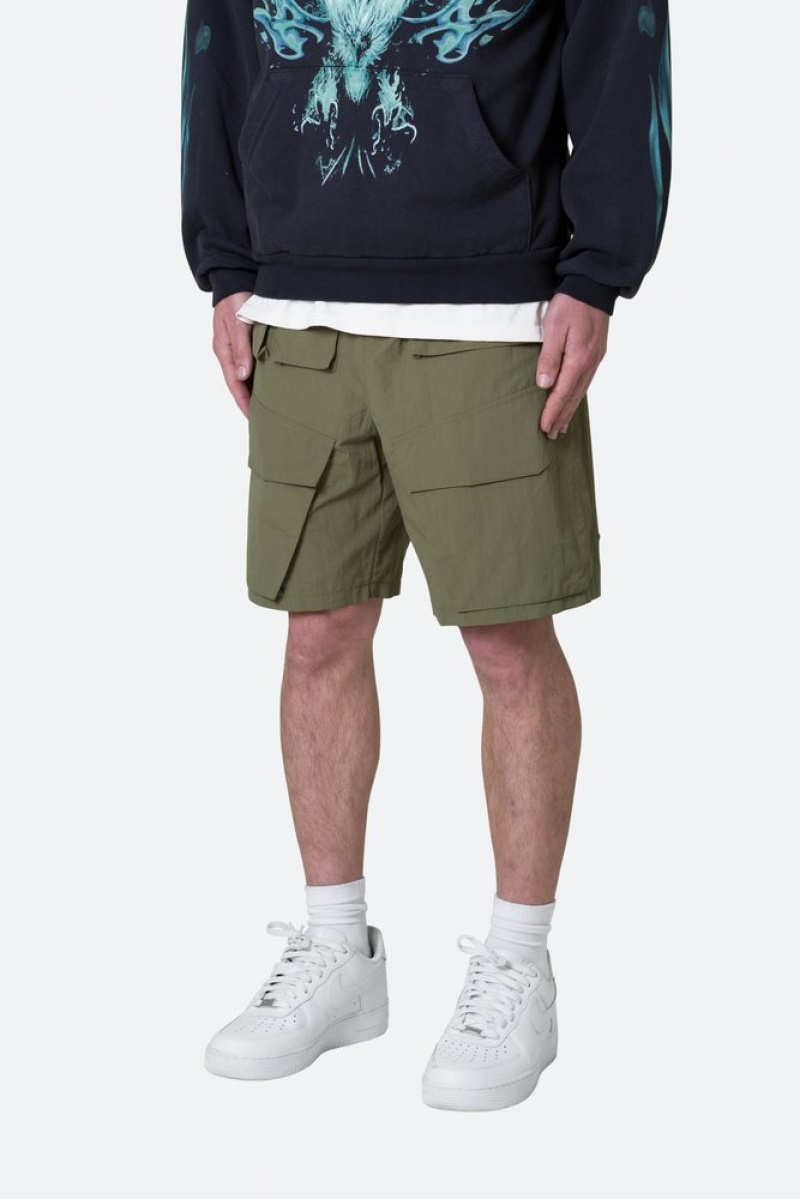 Short Mnml Nylon Cargo Traveler Shorts Vert Olive  | WHG-4671371