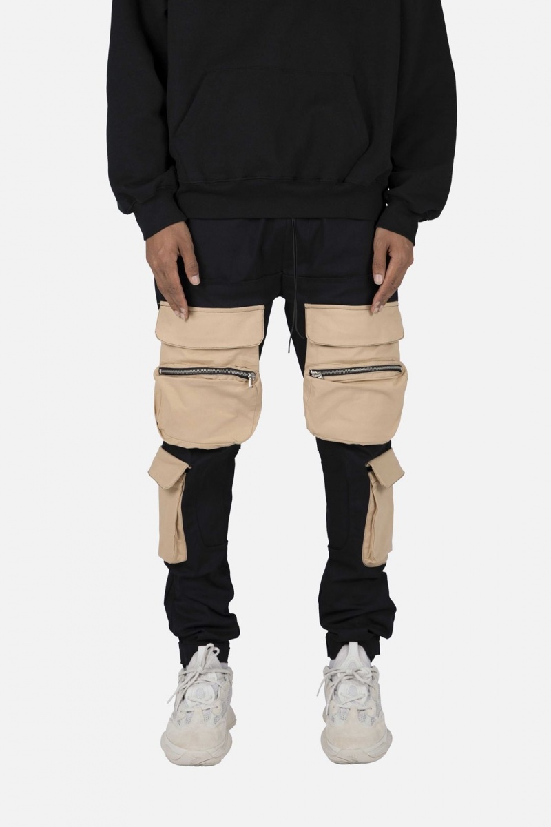 Cargos Mnml Contrast Cargo Pants Black/Natural Homme | HLD-2319659