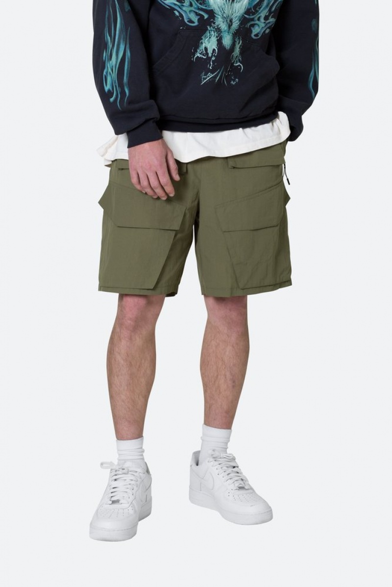 Short Mnml Nylon Cargo Traveler Shorts Vert Olive  | WHG-4671371