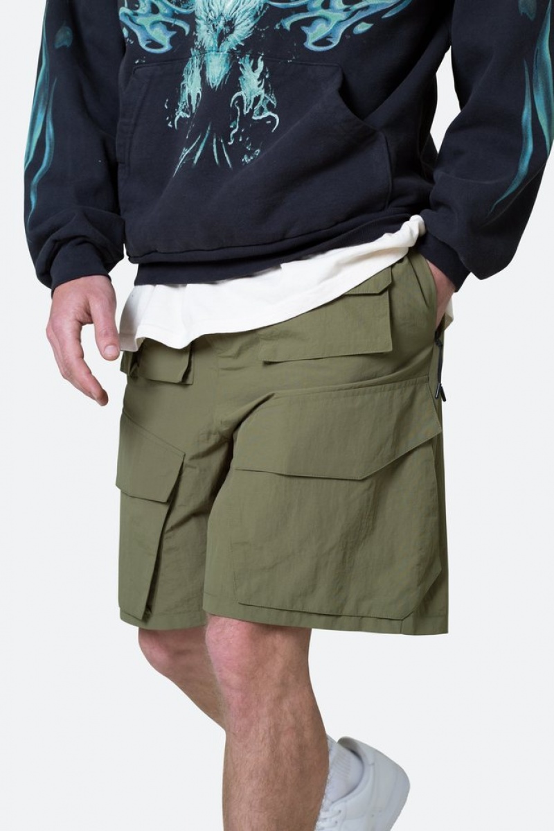 Short Mnml Nylon Cargo Traveler Shorts Vert Olive  | WHG-4671371