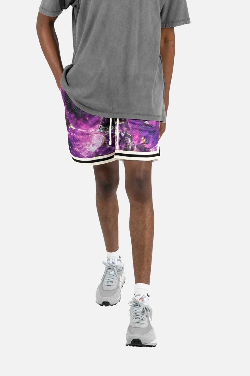 Short Mnml Crystal Basketball Shorts Violette Homme | QBT-5139442