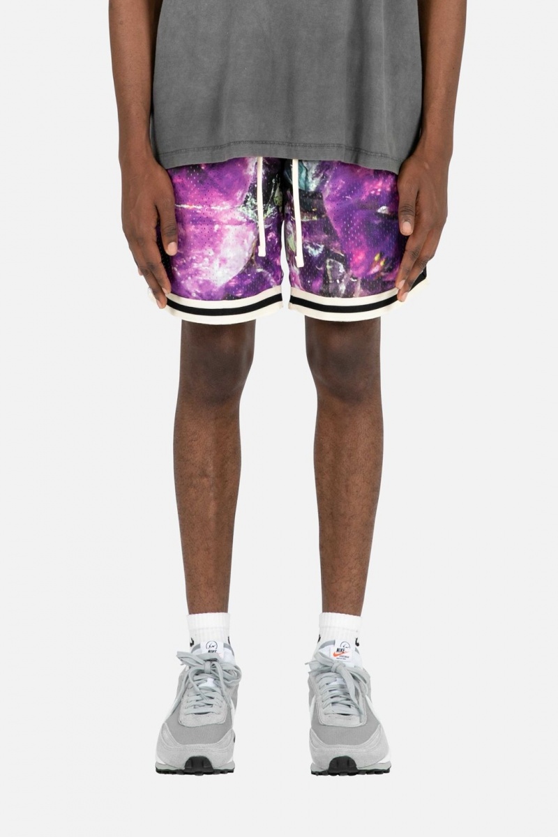 Short Mnml Crystal Basketball Shorts Violette Homme | QBT-5139442