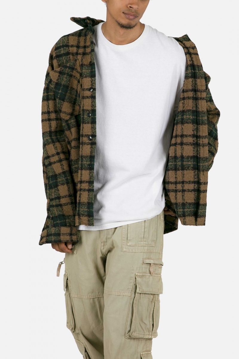 Chemises Mnml Heavyweight Woven Flannel Green/Black Homme | HXD-5898594