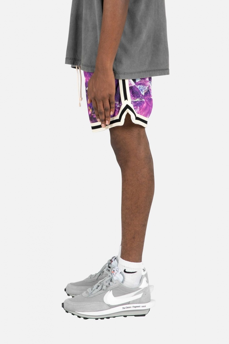 Short Mnml Crystal Basketball Shorts Violette Homme | QBT-5139442