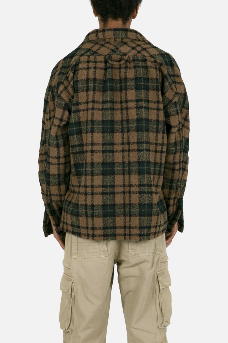 Chemises Mnml Heavyweight Woven Flannel Green/Black Homme | HXD-5898594