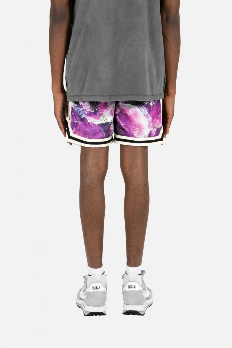 Short Mnml Crystal Basketball Shorts Violette Homme | QBT-5139442