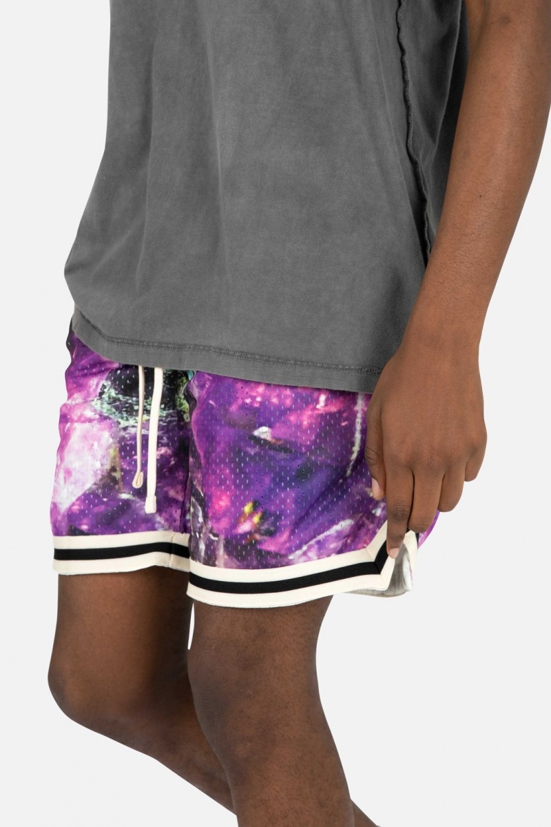 Short Mnml Crystal Basketball Shorts Violette Homme | QBT-5139442