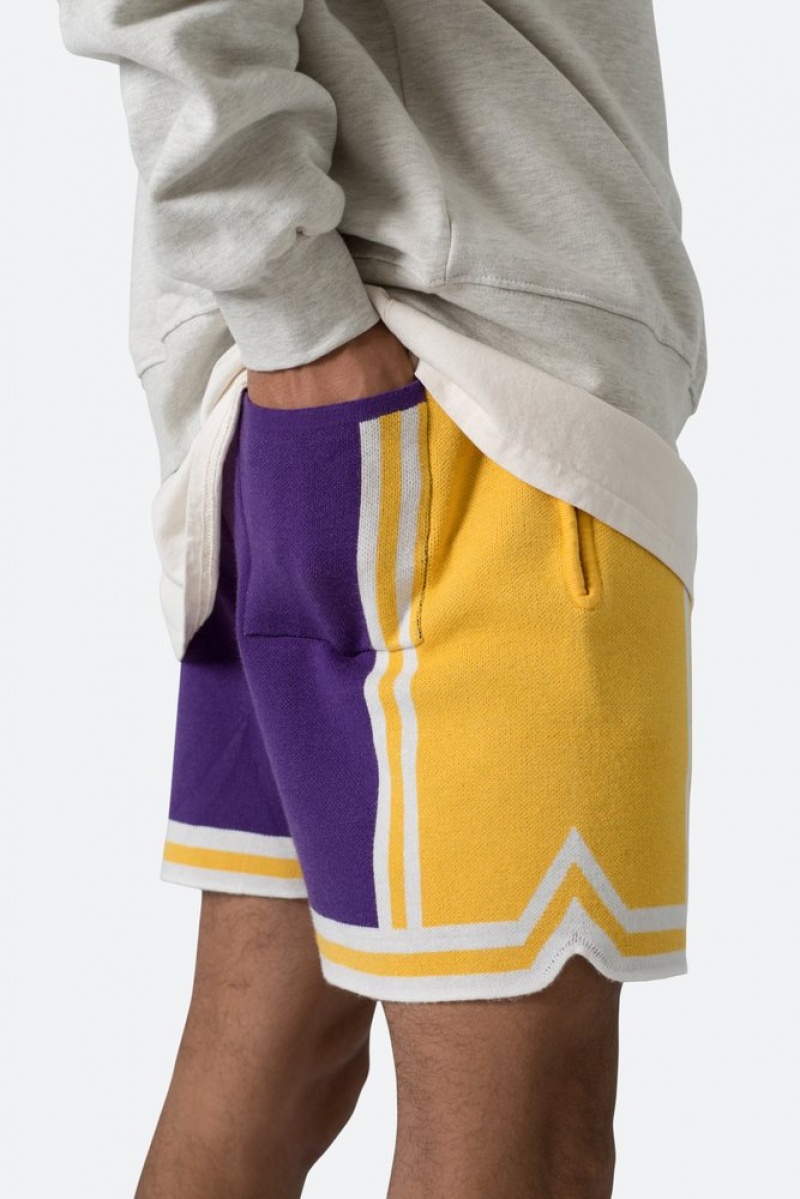 Short Mnml Knit Basketball Shorts Purple/Yellow  | DZT-8066156