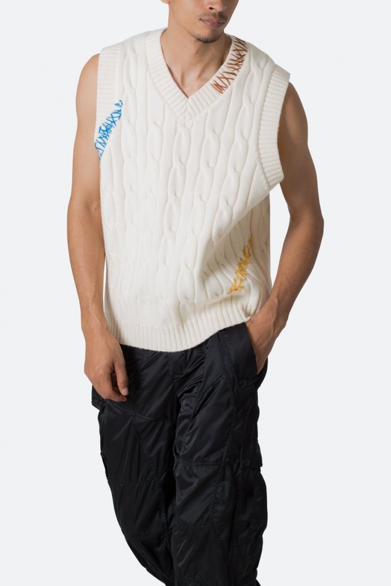 Sweats Mnml Cable Knit Vest Blanche  | AHS-6899871