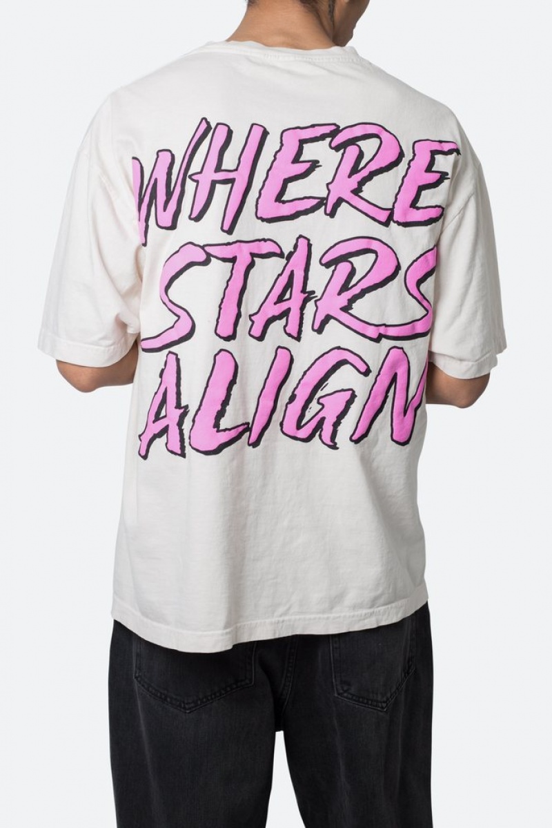 Tees Mnml Stars Align Tee Blanche  | RSR-2941406