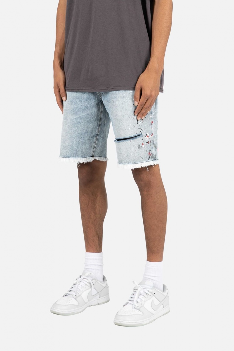 Jean Mnml R466 Denim Shorts Bleu Homme | YHM-6933709