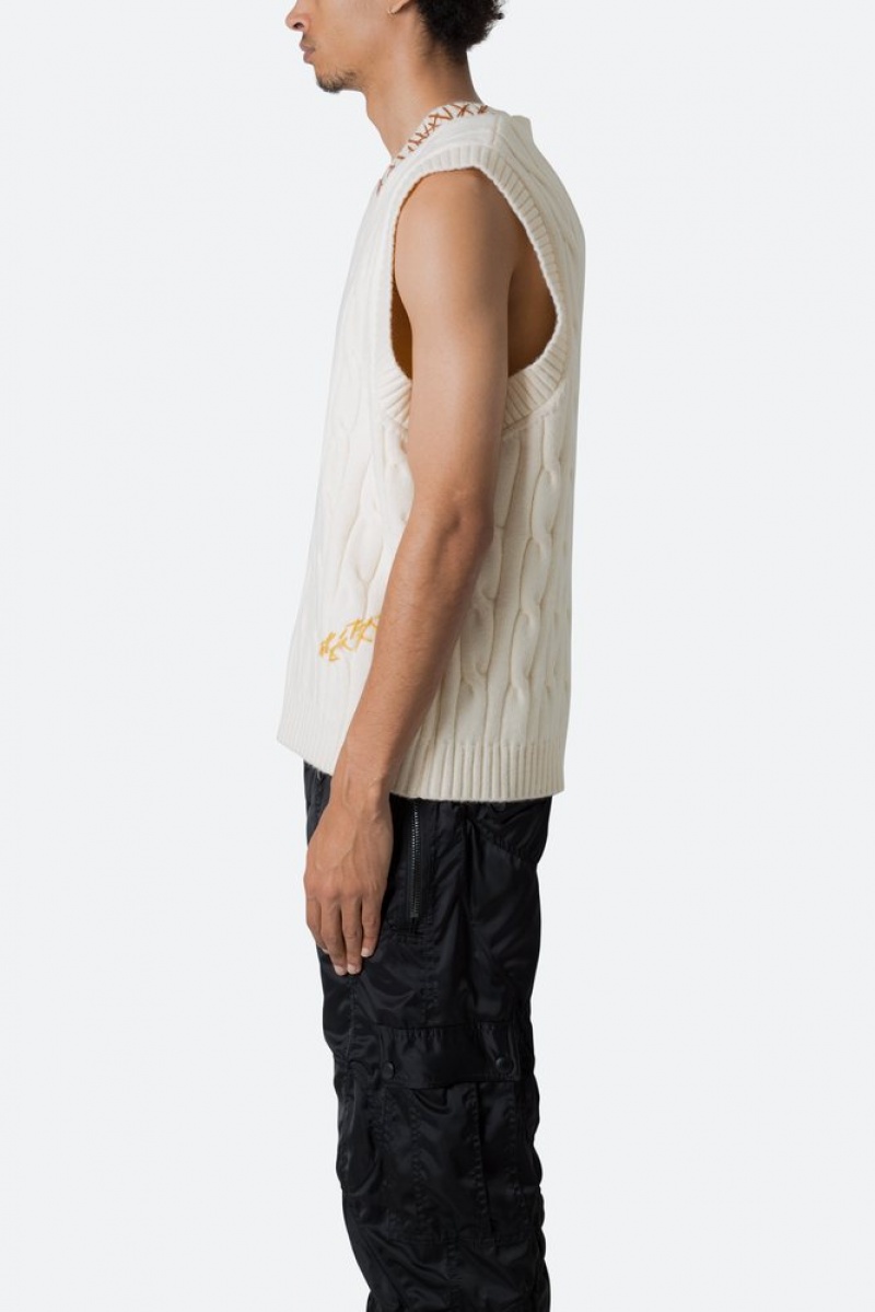 Sweats Mnml Cable Knit Vest Blanche  | AHS-6899871