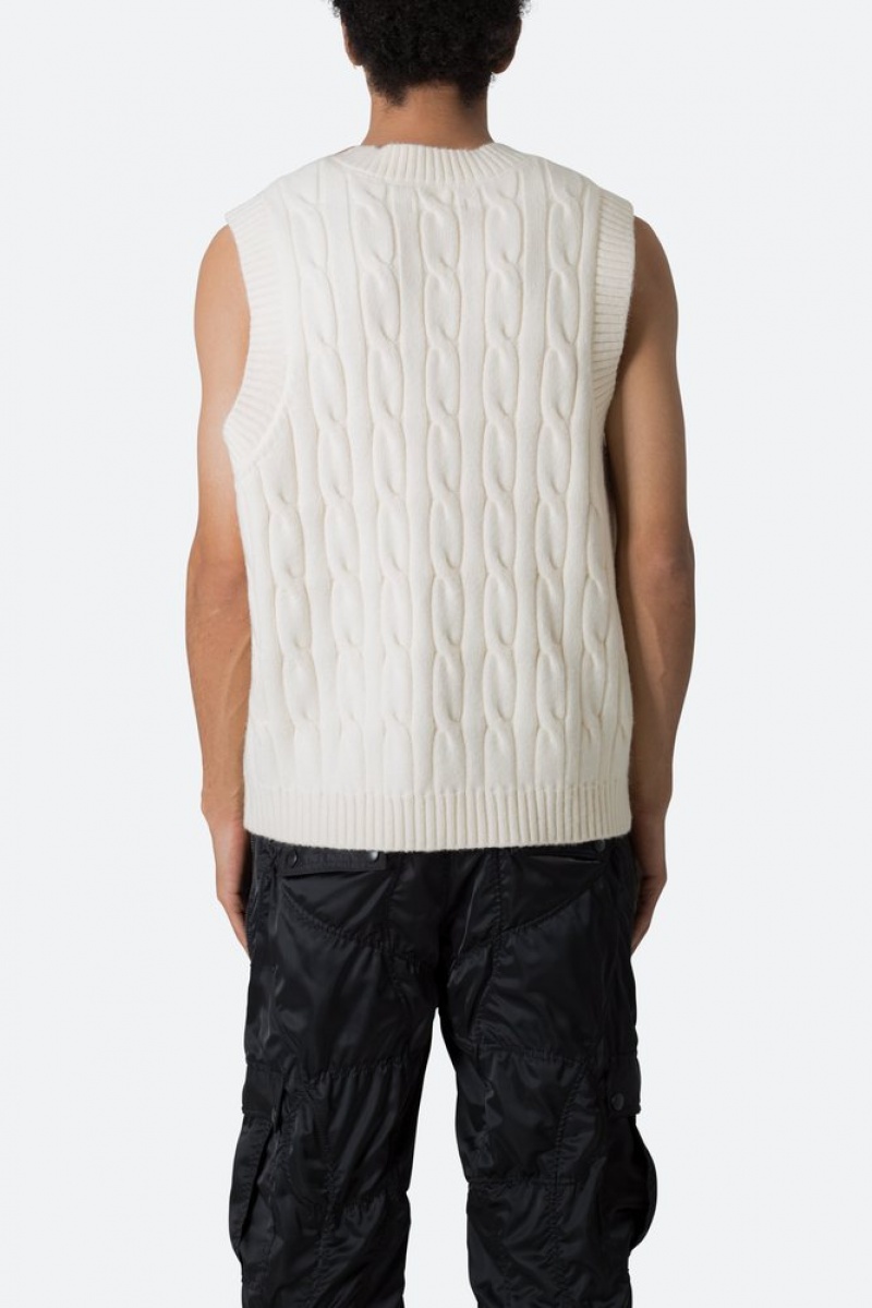 Sweats Mnml Cable Knit Vest Blanche  | AHS-6899871