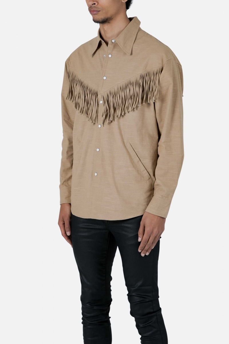 Chemises Mnml Fringe Western Shirt Tan  | BHF-5949087