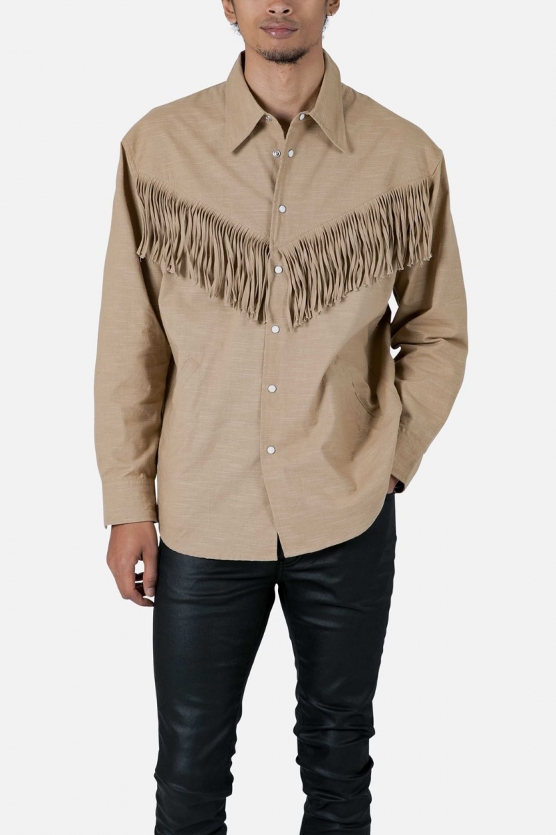 Chemises Mnml Fringe Western Shirt Tan  | BHF-5949087