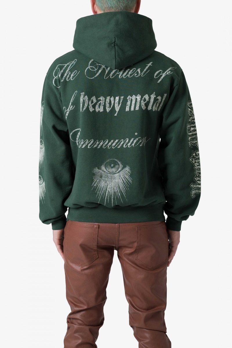 Sweat a Capuche Mnml Hearts Ablaze Hoodie Vert  | MFL-2541349