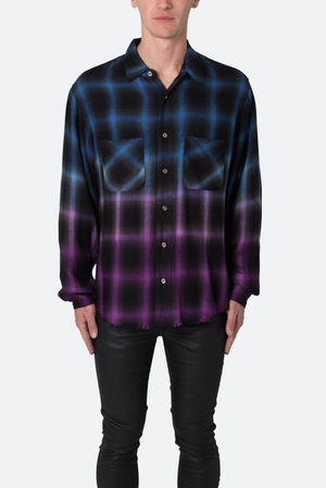 Chemises Mnml Ombre Flannel Shirt Black/Purple  | RSJ-9163135