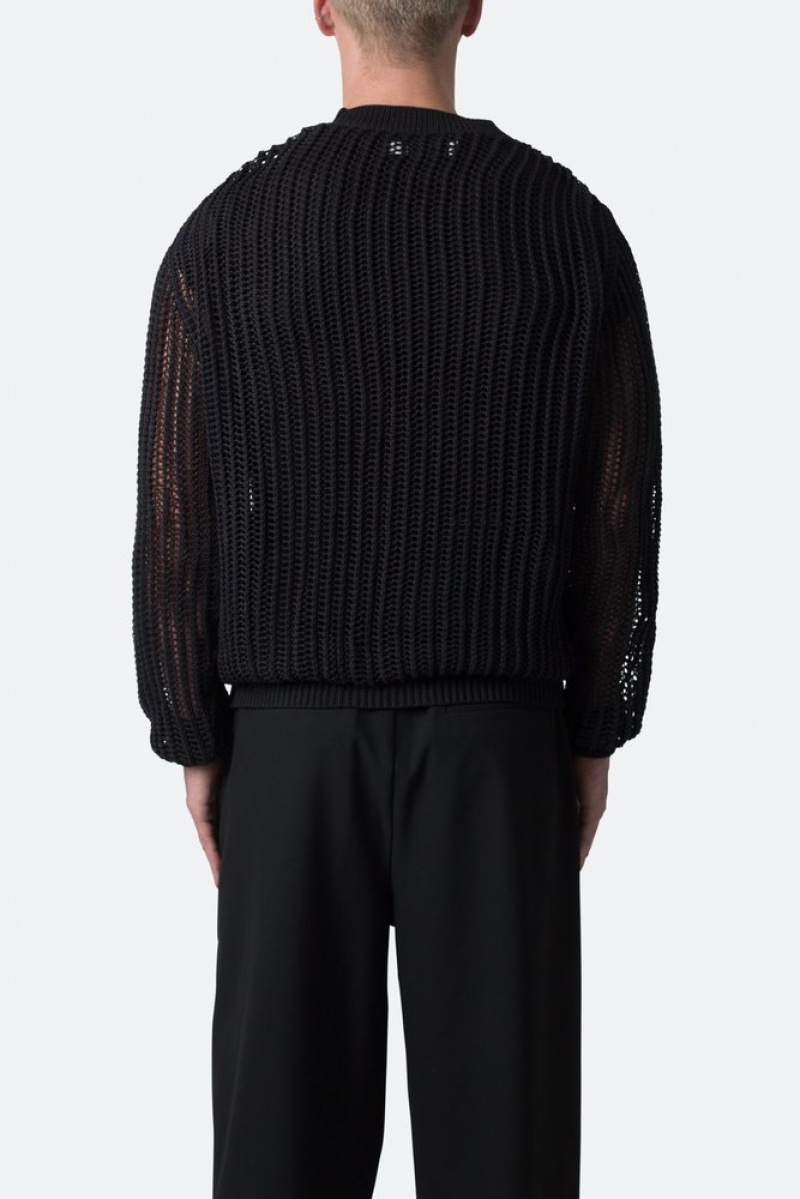 Sweats Mnml Mesh Knit Pull Noir  | CVQ-7257962