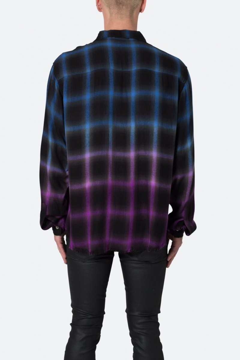 Chemises Mnml Ombre Flannel Shirt Black/Purple  | RSJ-9163135