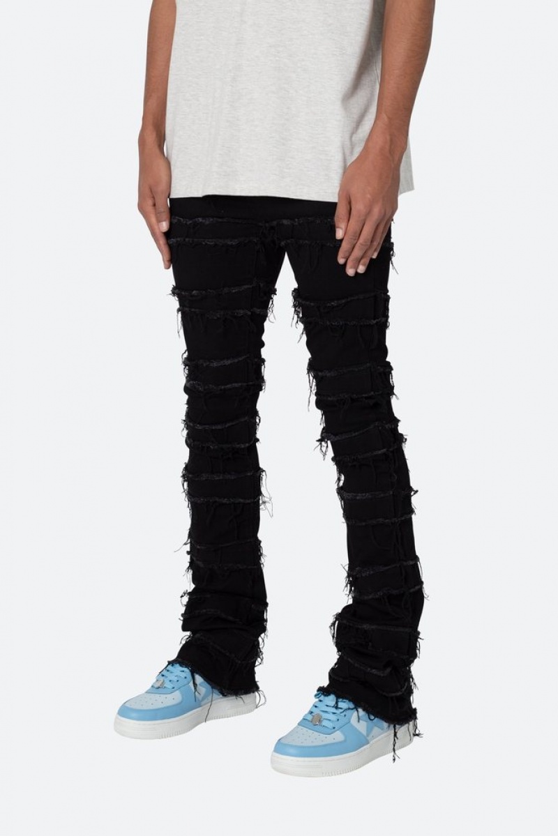 Skinny Denim Mnml X597 Paneled Mince Stacked Denim Noir  | HSR-0712969