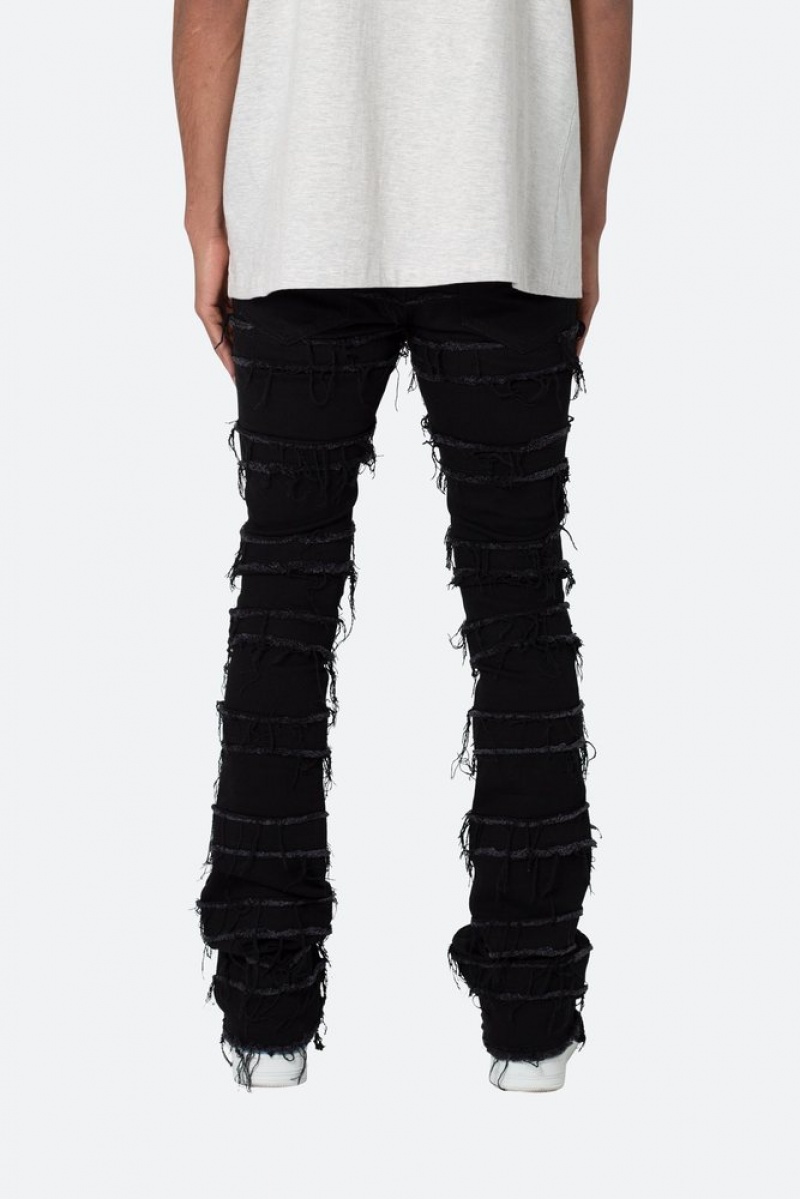 Skinny Denim Mnml X597 Paneled Mince Stacked Denim Noir  | HSR-0712969