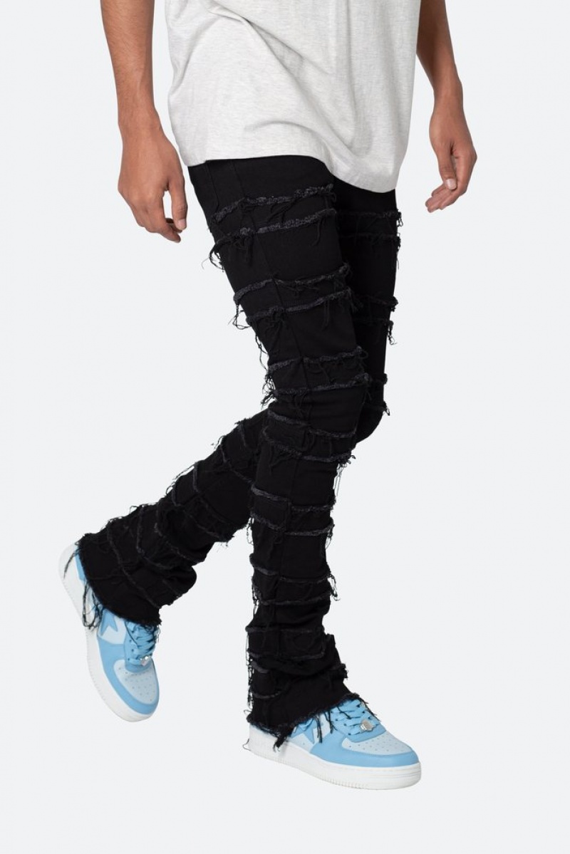 Skinny Denim Mnml X597 Paneled Mince Stacked Denim Noir  | HSR-0712969