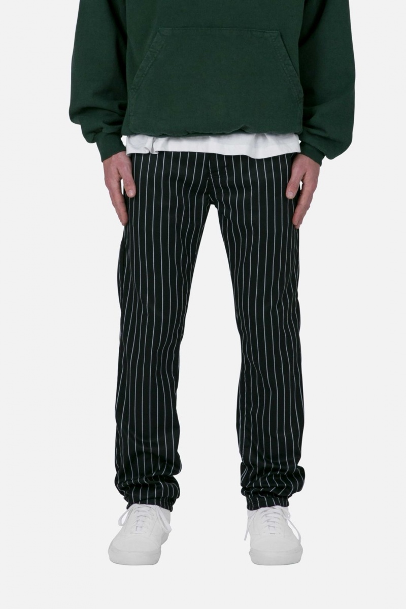 Pants & Chinos Mnml Pinstripe Pants Black/White  | ZOY-2208363