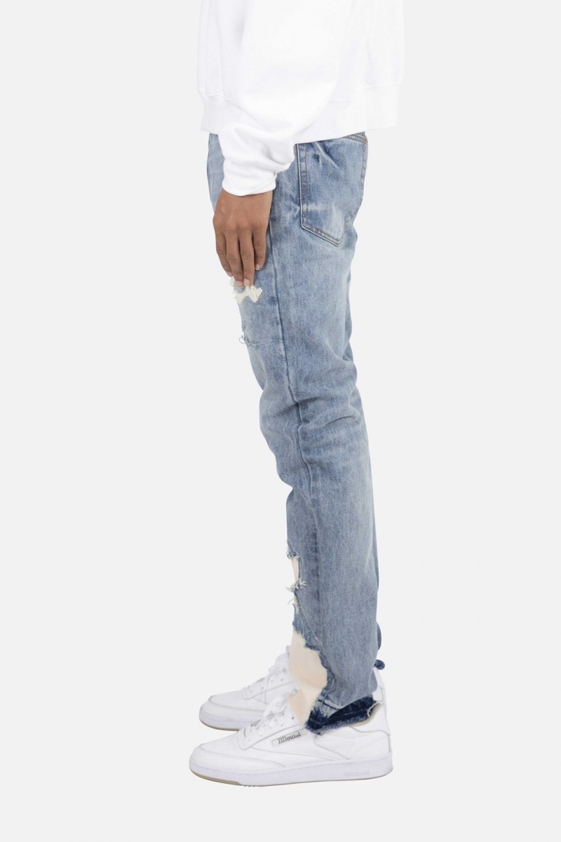 Straight Denim Mnml D198 War Droit Denim Blue/White Homme | GIP-9483104