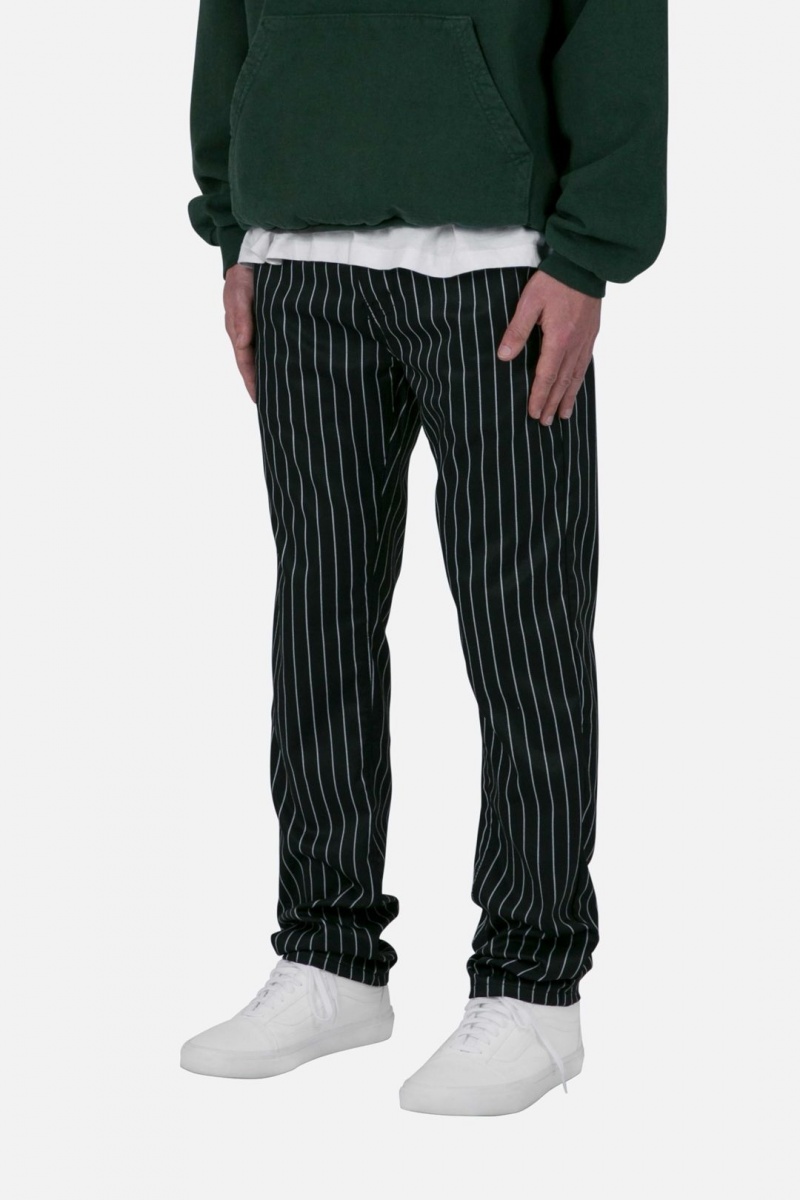 Pants & Chinos Mnml Pinstripe Pants Black/White  | ZOY-2208363