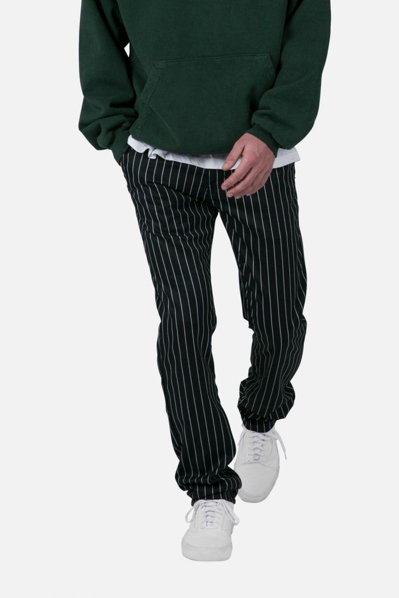 Pants & Chinos Mnml Pinstripe Pants Black/White  | ZOY-2208363