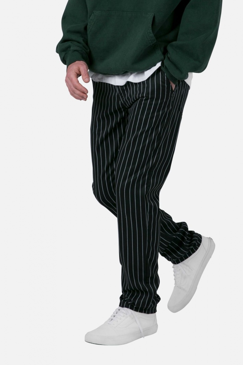 Pants & Chinos Mnml Pinstripe Pants Black/White  | ZOY-2208363