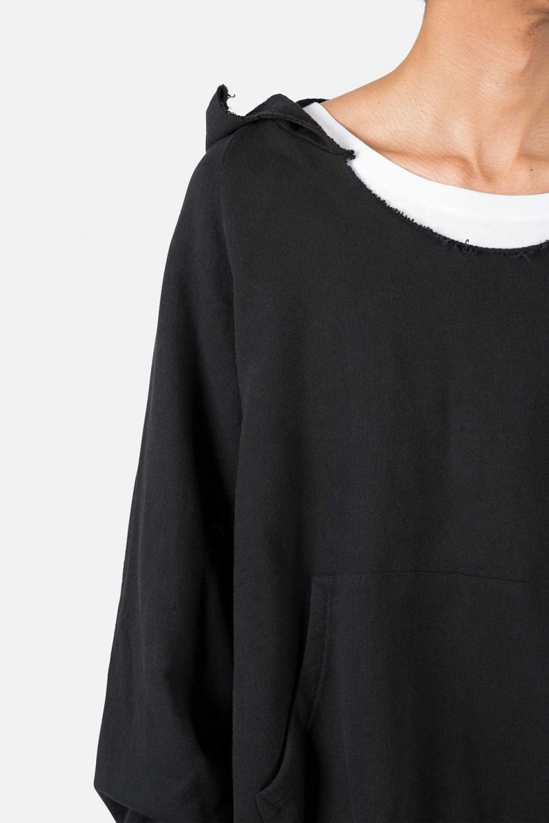 Sweats Mnml Cut Neck Hoodie Noir Homme | BCB-9334400