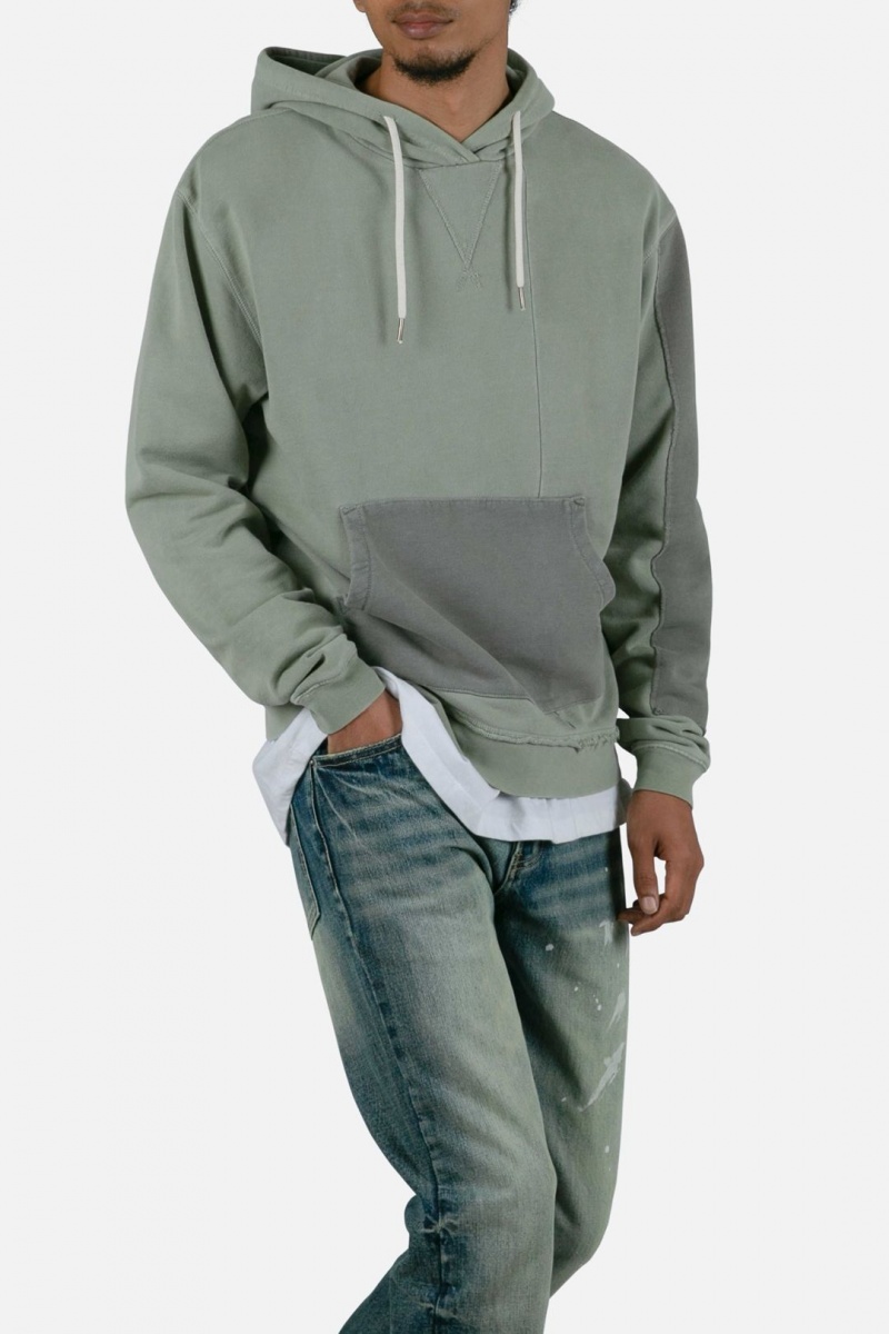 Sweats Mnml Paneled Vintage Hoodie Vert Olive Homme | GJC-7160638