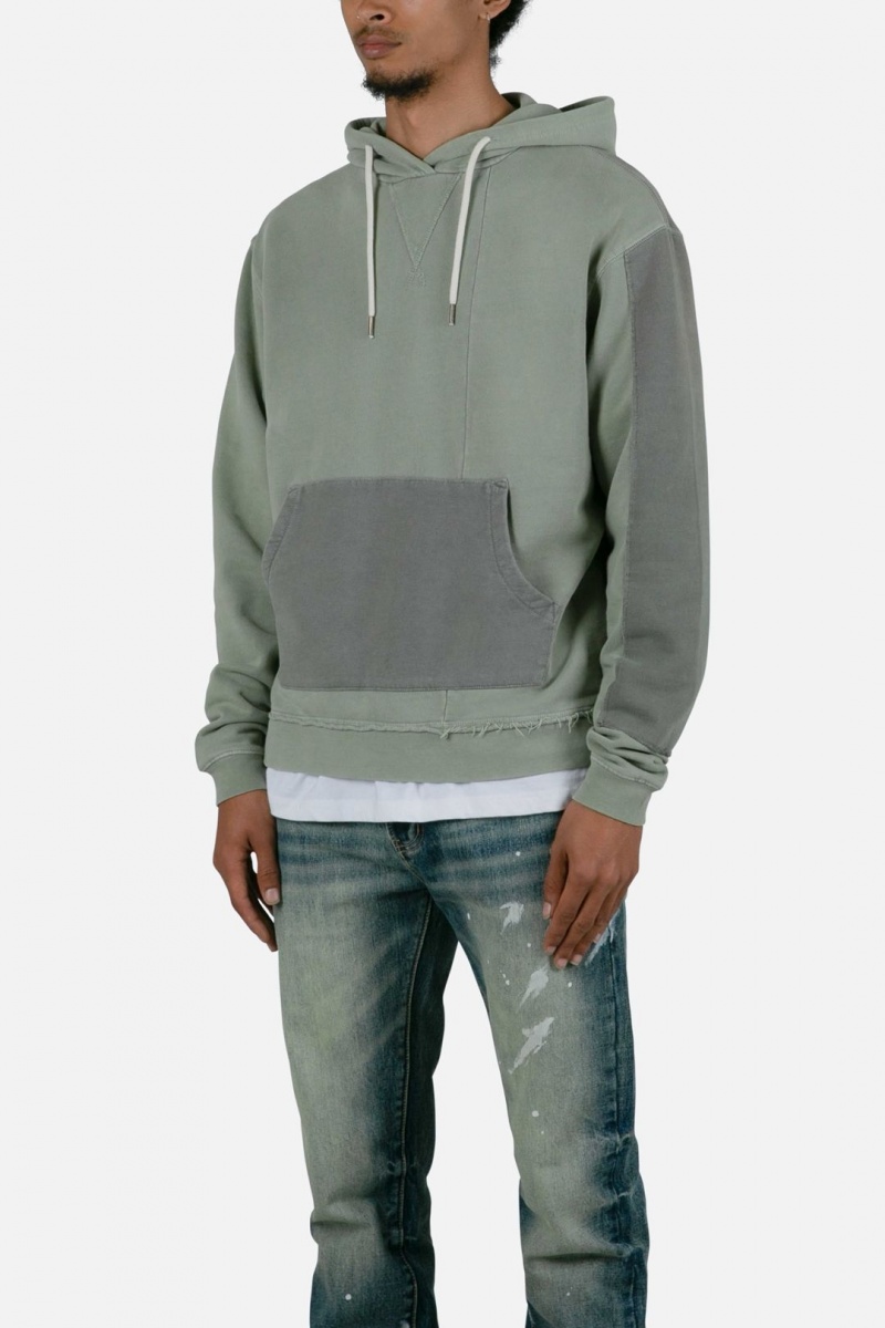 Sweats Mnml Paneled Vintage Hoodie Vert Olive Homme | GJC-7160638