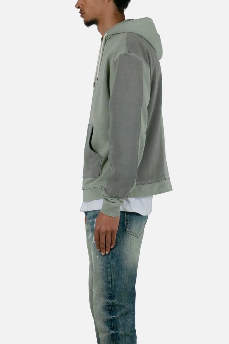 Sweats Mnml Paneled Vintage Hoodie Vert Olive Homme | GJC-7160638