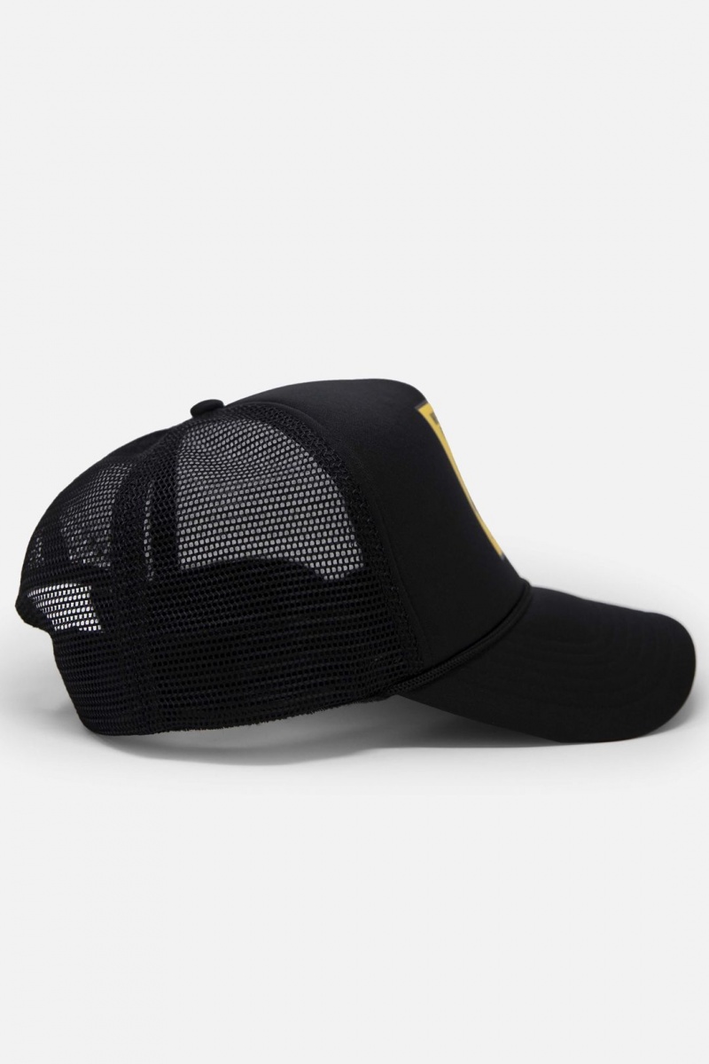 Chapeaux Mnml Fear City Trucker Cap Black/Yellow Homme | ATJ-2634174