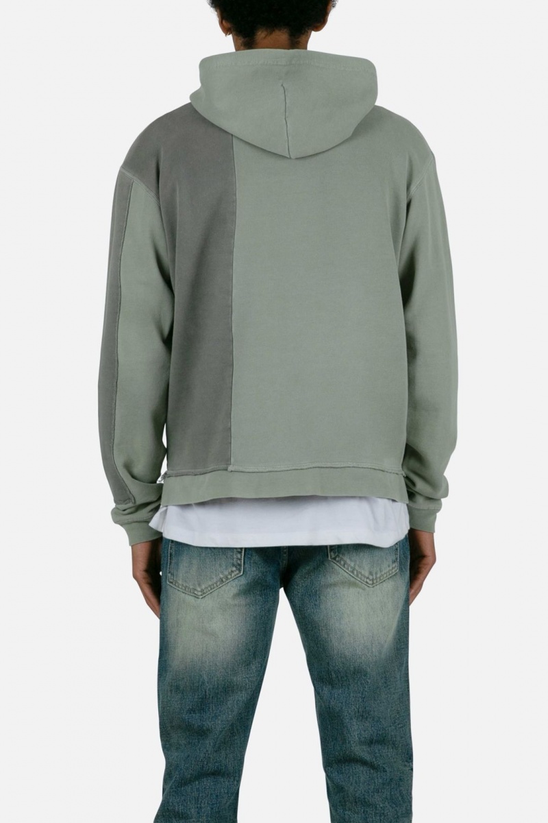 Sweats Mnml Paneled Vintage Hoodie Vert Olive Homme | GJC-7160638